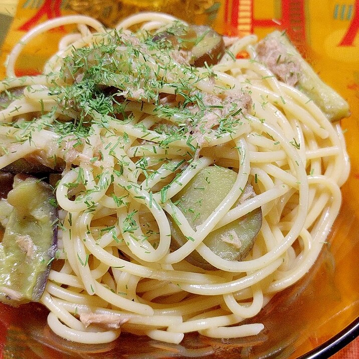 茄子とツナのパスタ